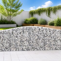 Arched Gabion Baskets 7 pcs Galvanised Iron Garden Retaining Wall Barrier