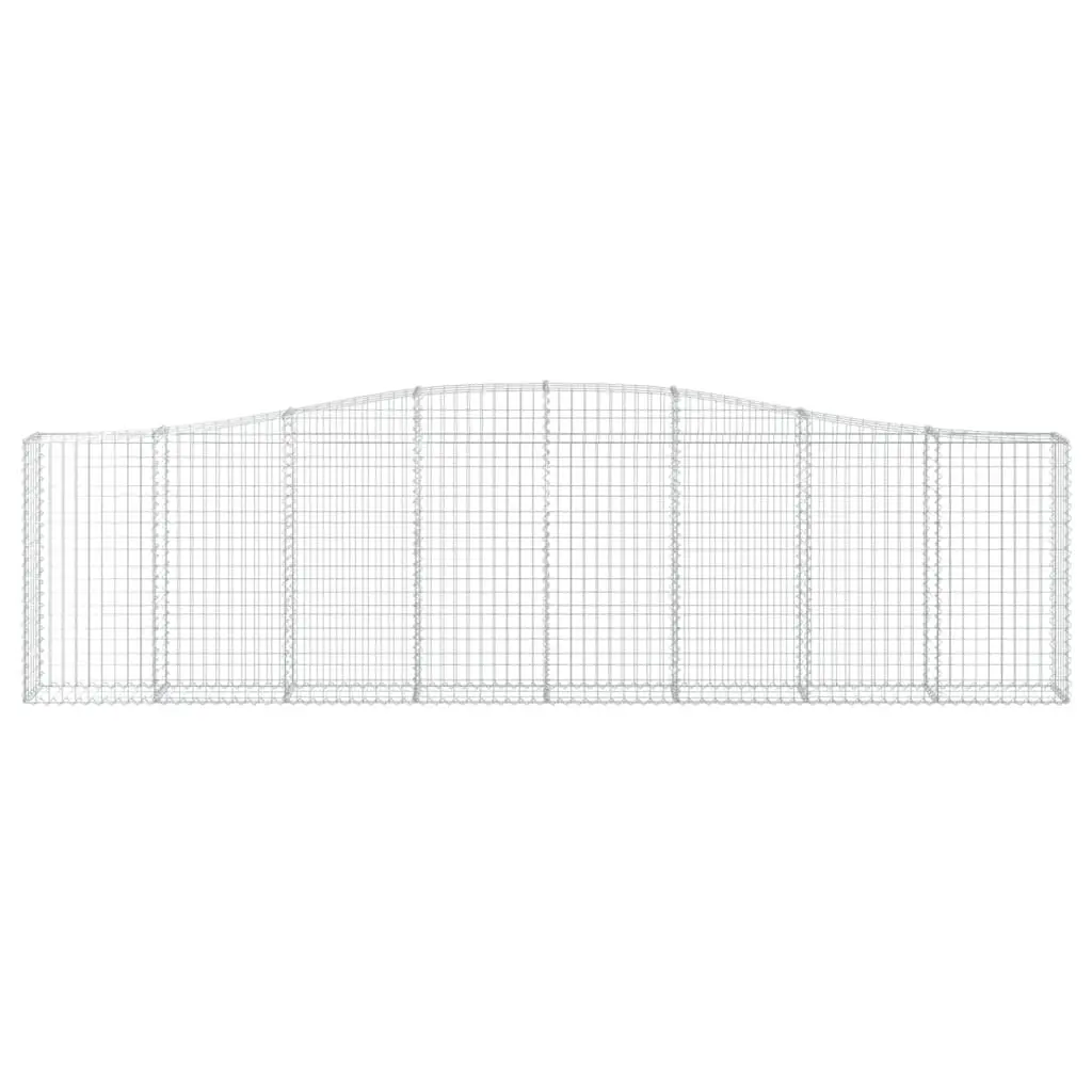 Gabion Baskets 8 Piece Arched Garden Retaining Wall Barrier Silver