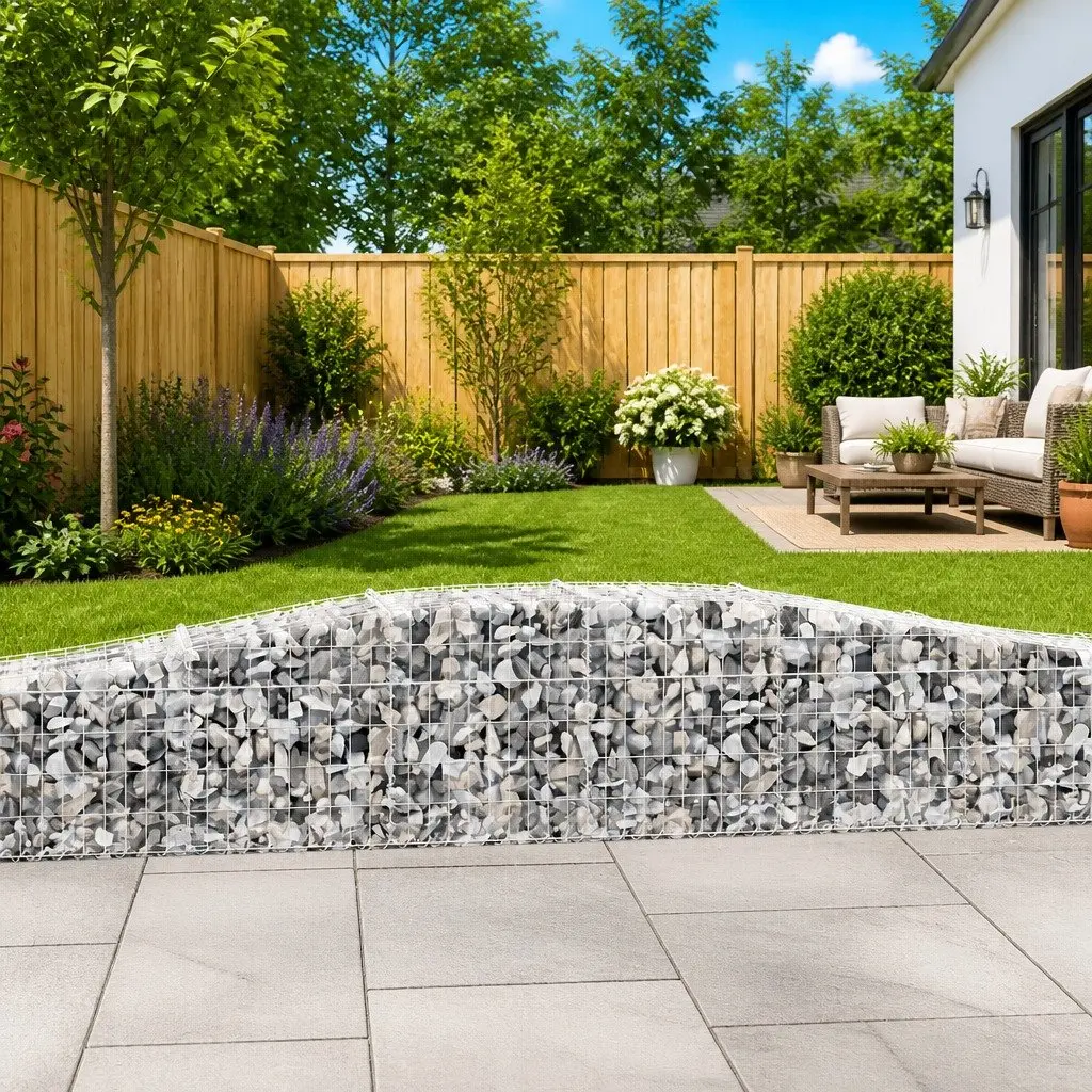 Arched Gabion Baskets Garden Barrier Decorative Retaining Wall 400 x 50 x 40 60 cm Silver 2 pcs