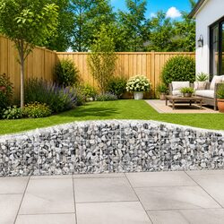 Arched Gabion Baskets 2 pcs Garden Barrier Decorative Retaining Wall Outdoor