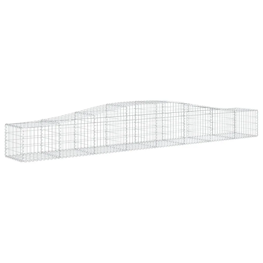 Arched Gabion Baskets Garden Barrier Decorative Retaining Wall 400 x 50 x 40 60 cm Silver 2 pcs