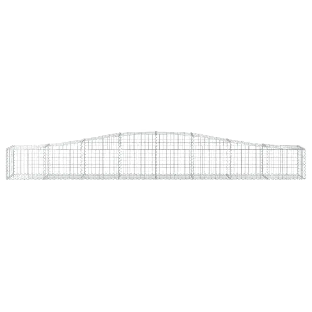 Arched Gabion Baskets Garden Barrier Decorative Retaining Wall 400 x 50 x 40 60 cm Silver 2 pcs