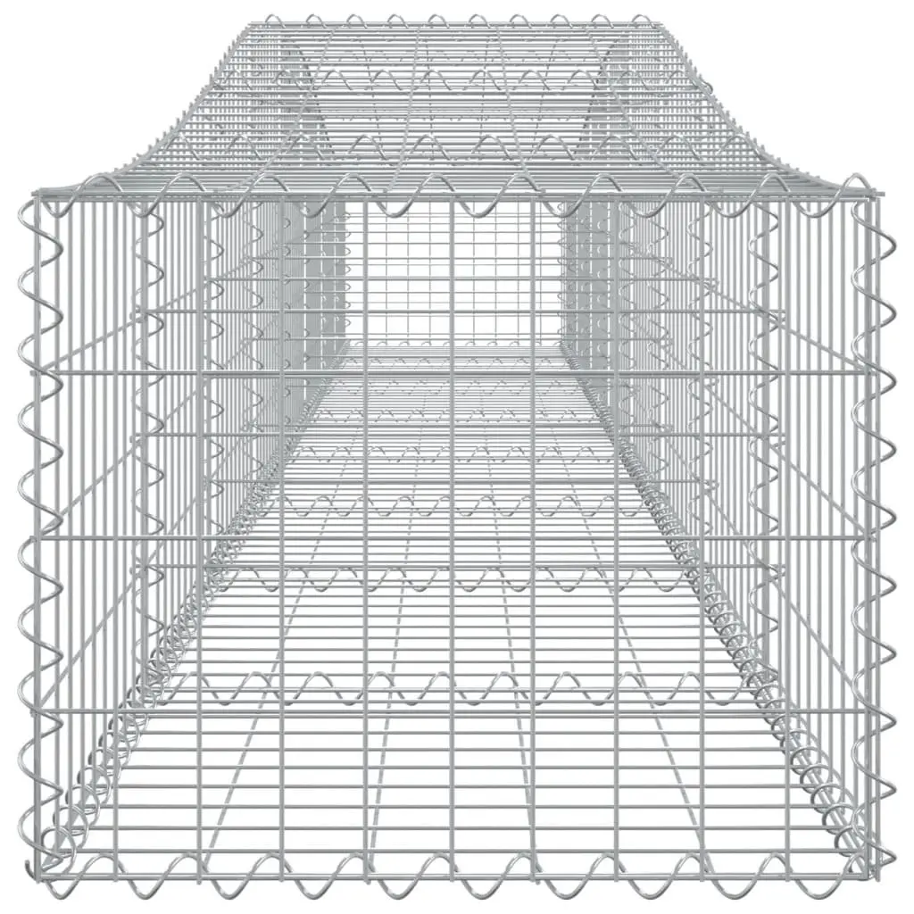 Arched Gabion Baskets Garden Barrier Decorative Retaining Wall 400 x 50 x 40 60 cm Silver 2 pcs