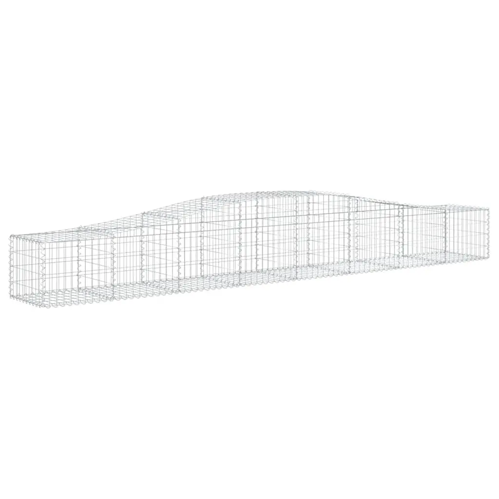 Arched Gabion Baskets Garden Barrier Retaining Wall 400 x 50 x 40/60 cm Silver 3 Piece