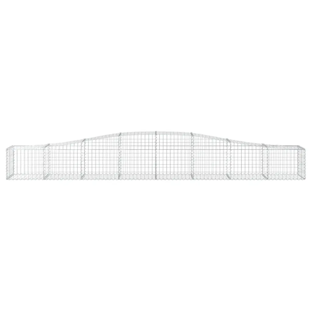Arched Gabion Baskets Garden Barrier Retaining Wall 400 x 50 x 40/60 cm Silver 3 Piece