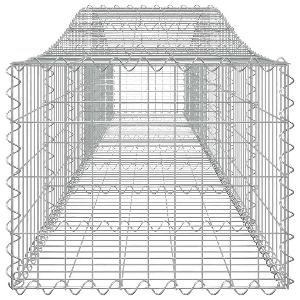 Arched Gabion Baskets Garden Barrier Retaining Wall 400 x 50 x 40/60 cm Silver 3 Piece