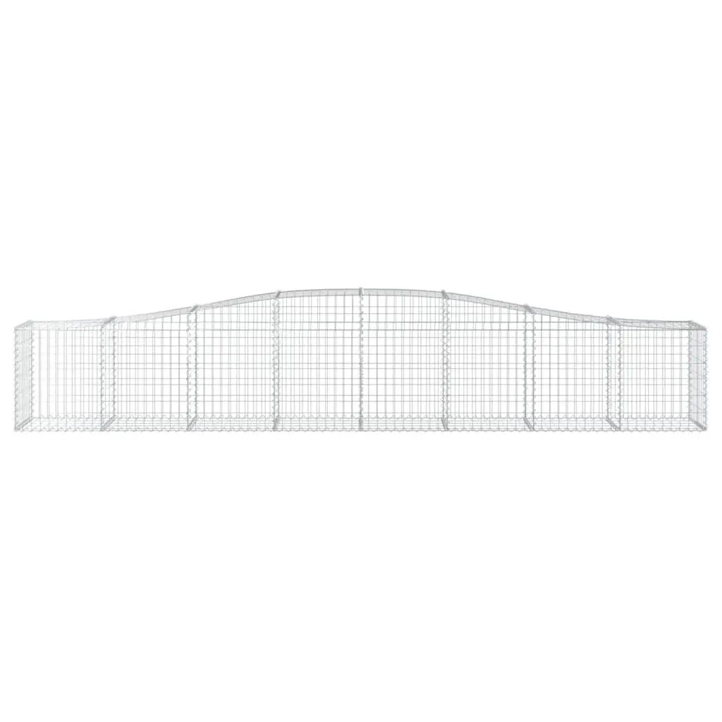 Gabion Baskets Garden Barrier 2pc Arched Retaining Wall Silver 400x50x60/80cm