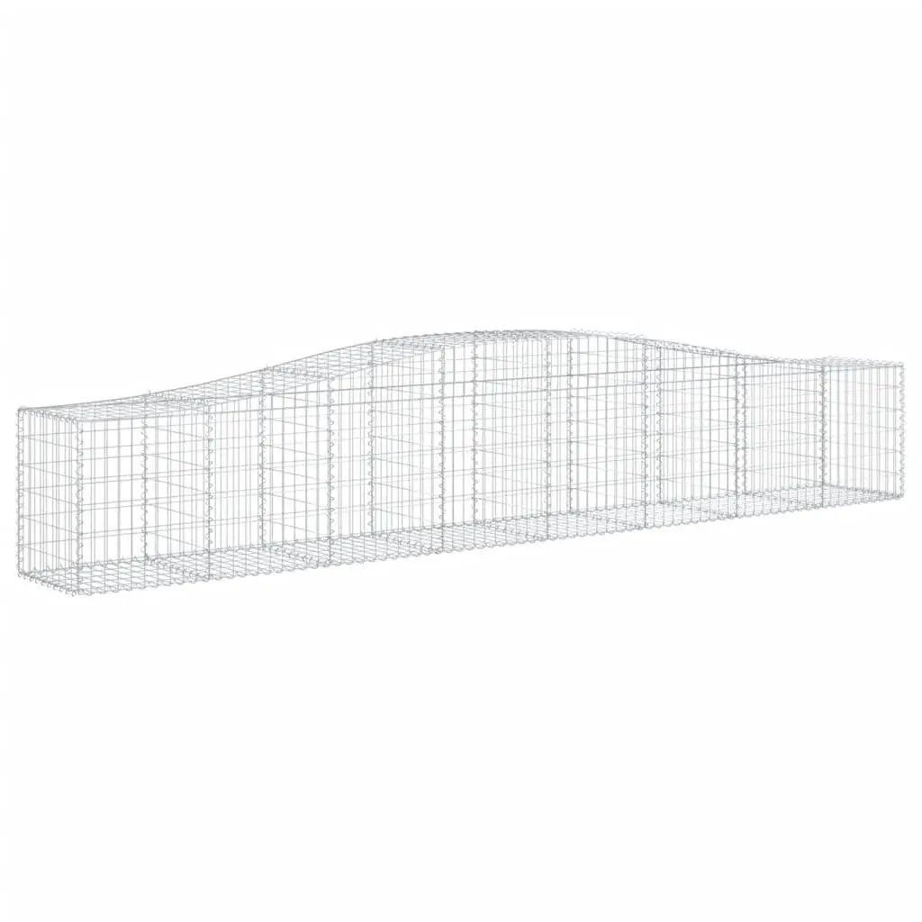 Gabion Baskets Arched Garden Decorative Barrier 4 Piece Silver
