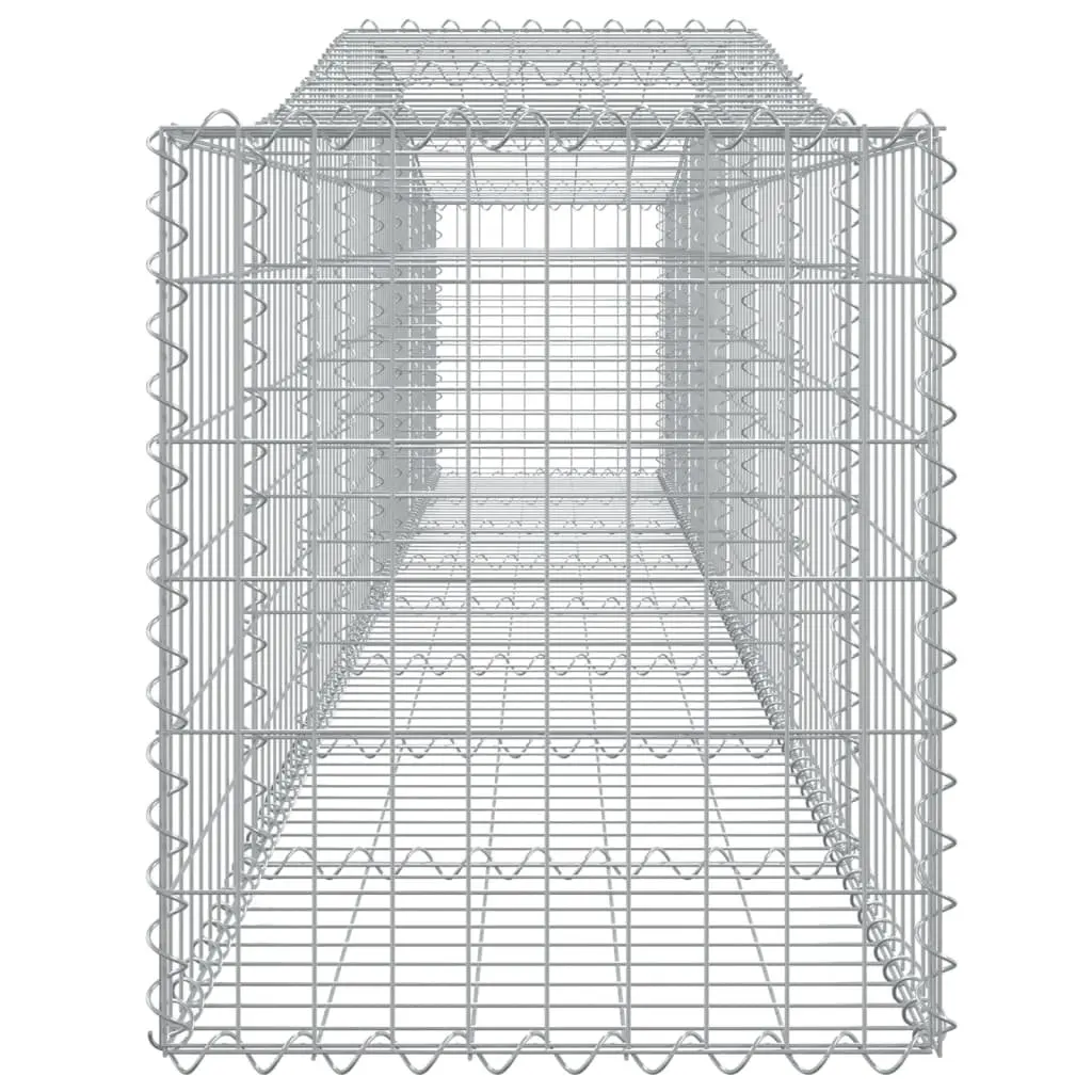 Gabion Baskets Arched Garden Decorative Barrier 4 Piece Silver