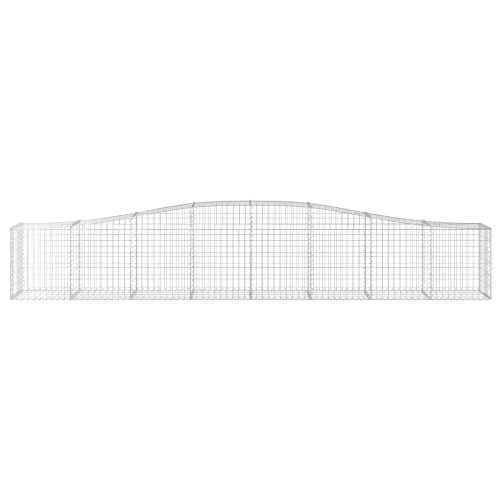 Gabion Baskets Arched Garden Barrier 400x50x60/80 cm Silver 6 Piece