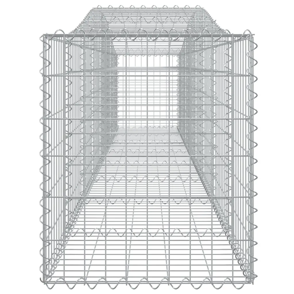 Gabion Baskets Arched Garden Barrier 400x50x60/80 cm Silver 6 Piece