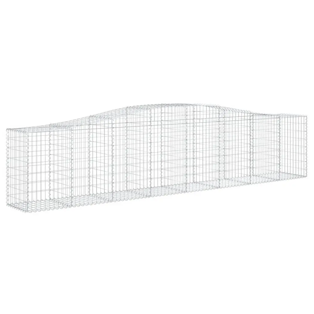 Gabion Baskets Decorative Garden Retaining Wall 400x50x80/100cm Silver 2pcs