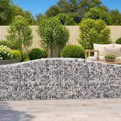Arched Gabion Baskets 3pcs Garden Barrier Retaining Wall Decorative Outdoor