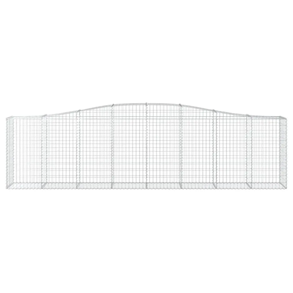 Arched Gabion Baskets Garden Barrier Retaining Wall 400 x 50 x 100120 cm Silver 3 Piece