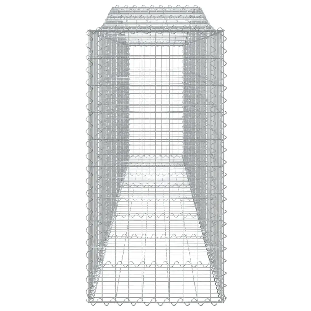 Arched Gabion Baskets Garden Retaining Wall Barrier 400x50x100120 cm Silver 4 Piece