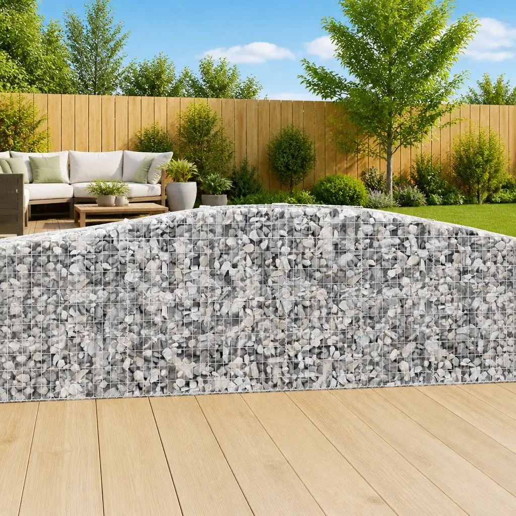 Arched Gabion Baskets Garden Barrier 400x50x100120cm Silver 5 Piece