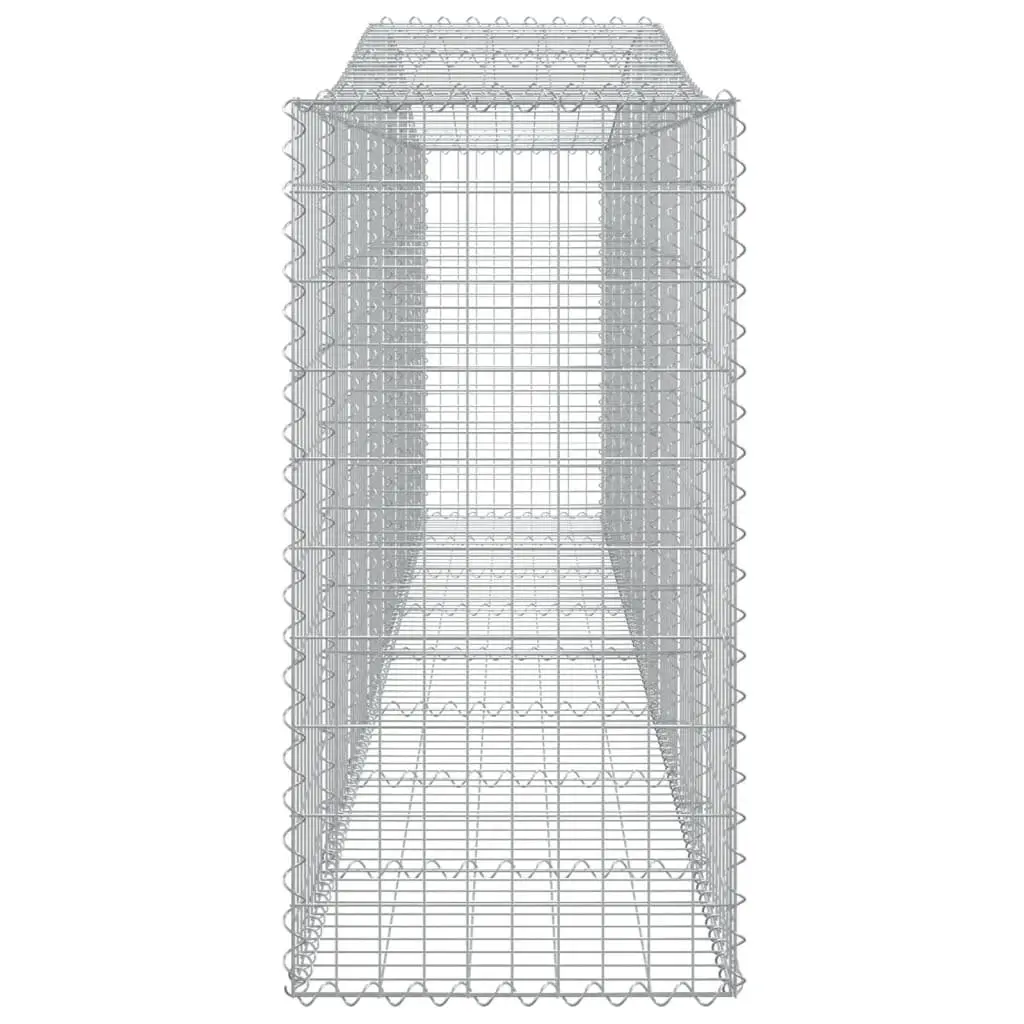 Arched Gabion Baskets Garden Barrier 400x50x100120cm Silver 5 Piece