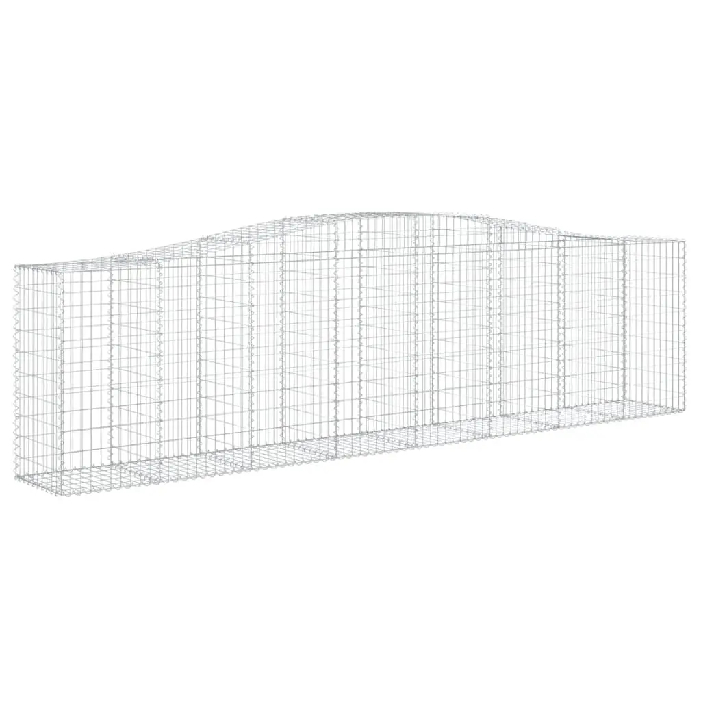 Arched Gabion Baskets Garden Retaining Wall Decorative 400x50x100120 cm Silver 6 Piece