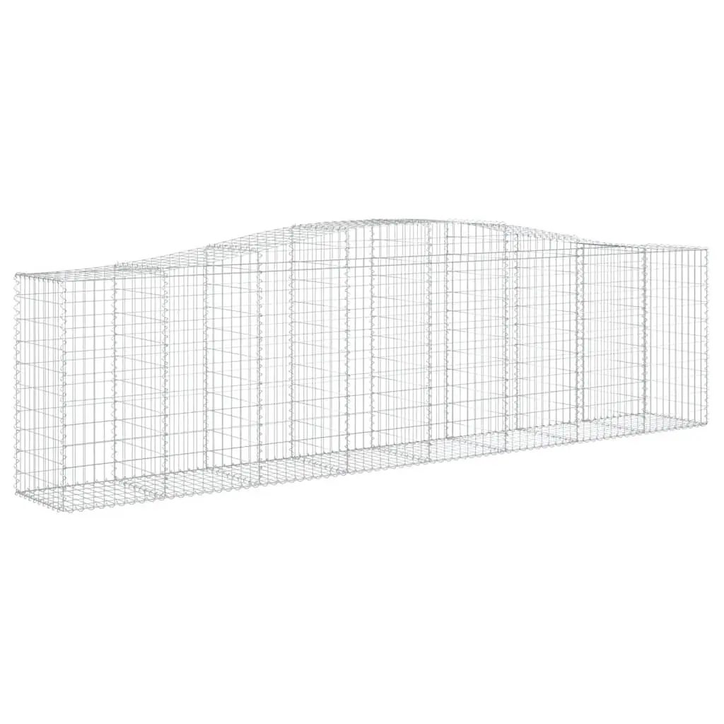 Arched Gabion Baskets Decorative Garden Retaining Wall 400x50x100120 cm Silver 9 Piece