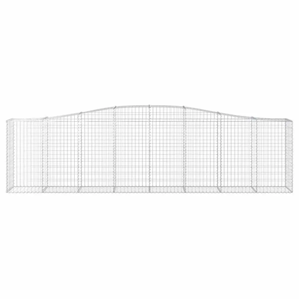 Arched Gabion Baskets Decorative Garden Retaining Wall 400x50x100120 cm Silver 9 Piece