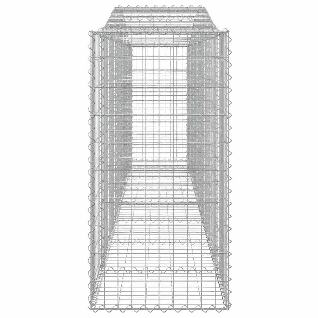 Arched Gabion Baskets Decorative Garden Retaining Wall 400x50x100120 cm Silver 9 Piece