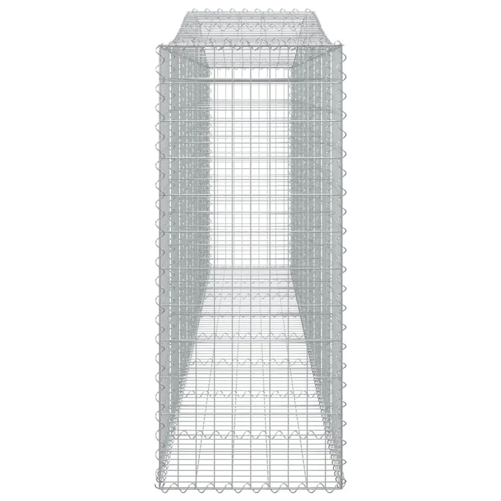 Gabion Baskets Decorative Garden Barrier 2 pcs Arched Sound-Insulating Silver 400 x 50 x 120/140 cm