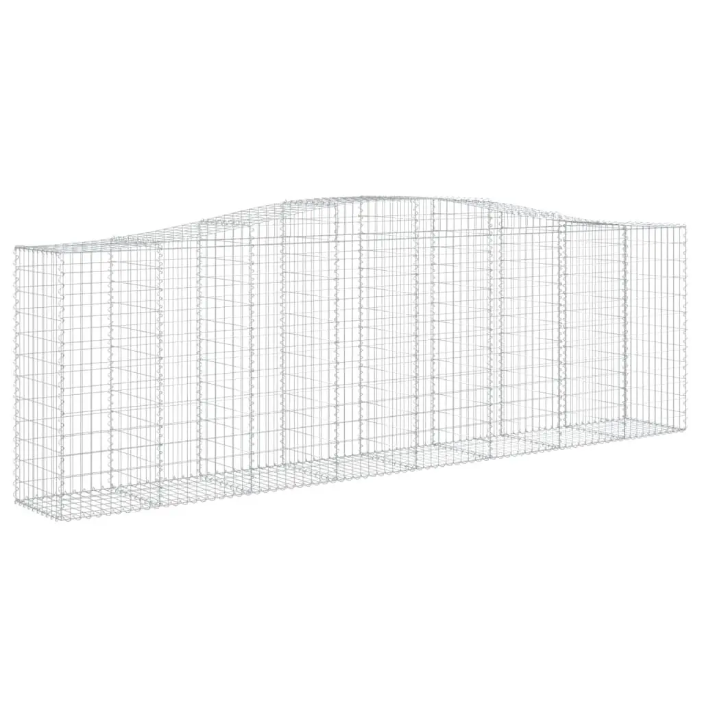 Arched Gabion Baskets Garden Barrier 3 pcs Silver 400 x 50 x 120/140 cm