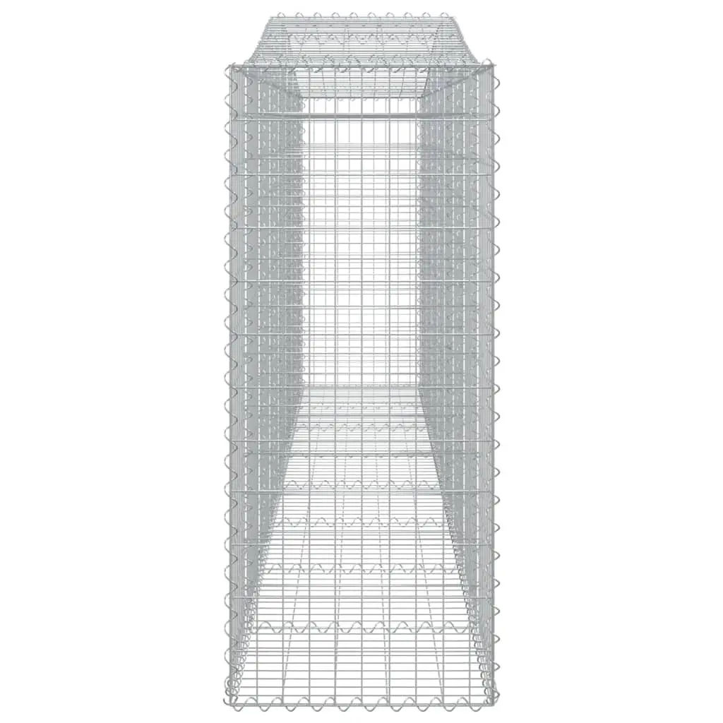 Arched Gabion Baskets Garden Barrier 3 pcs Silver 400 x 50 x 120/140 cm