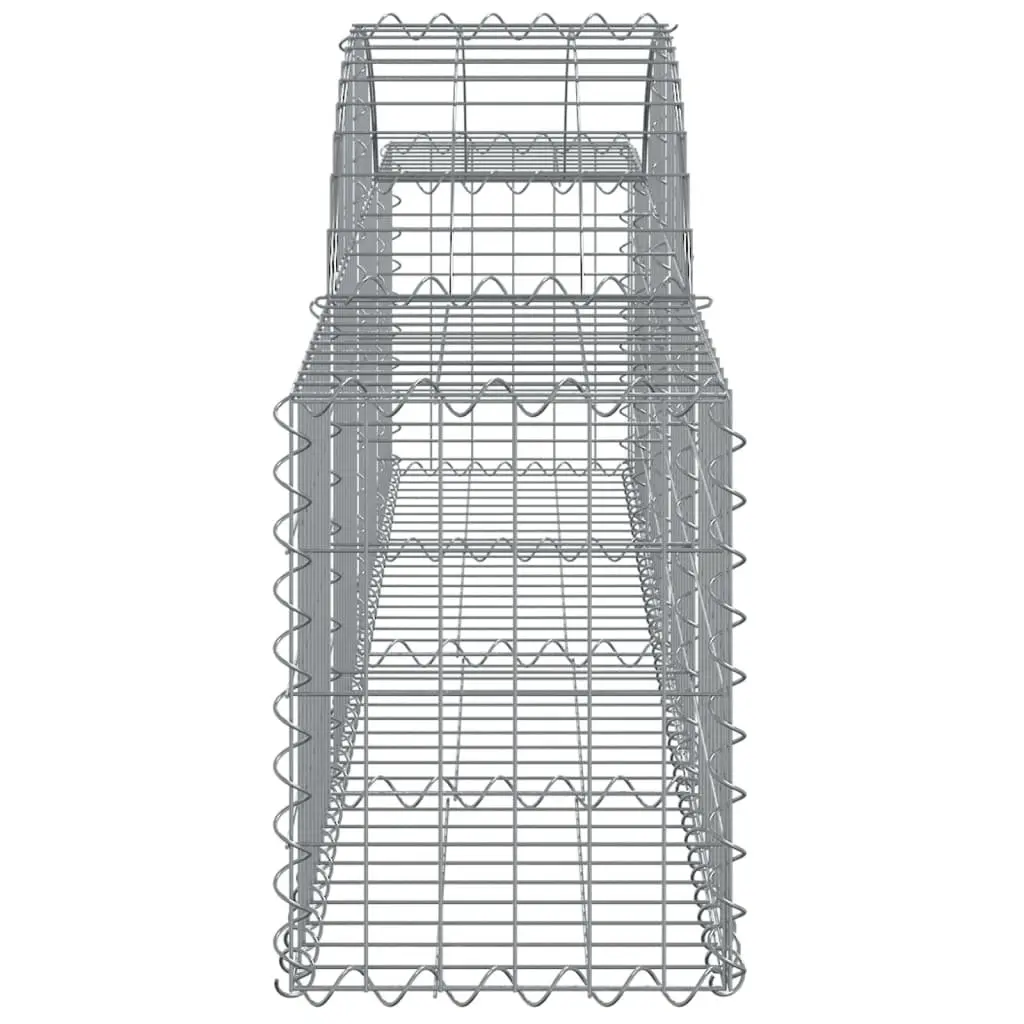 Decorative Gabion Baskets Arched Garden Barrier 200x30x40/60cm Silver 2pcs