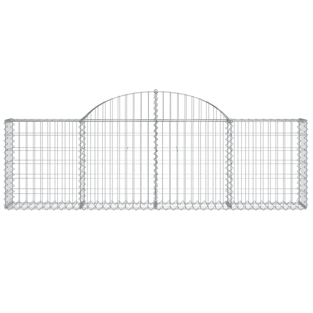 Arched Gabion Baskets Garden Barrier 200 x 30 x 60 80 cm Silver 2 pcs