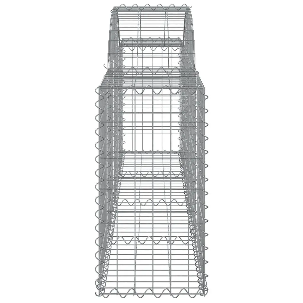 Arched Gabion Baskets Garden Barrier 200 x 30 x 60 80 cm Silver 2 pcs