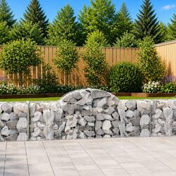 Arched Gabion Baskets 3pc Garden Barrier Retaining Wall Decorative Outdoor