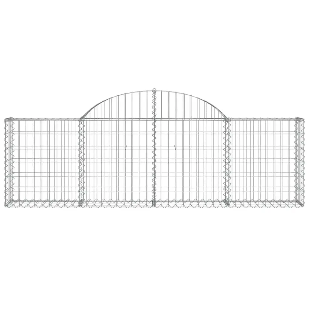 Gabion Baskets Decorative Garden Barrier 3 Piece Arched Silver
