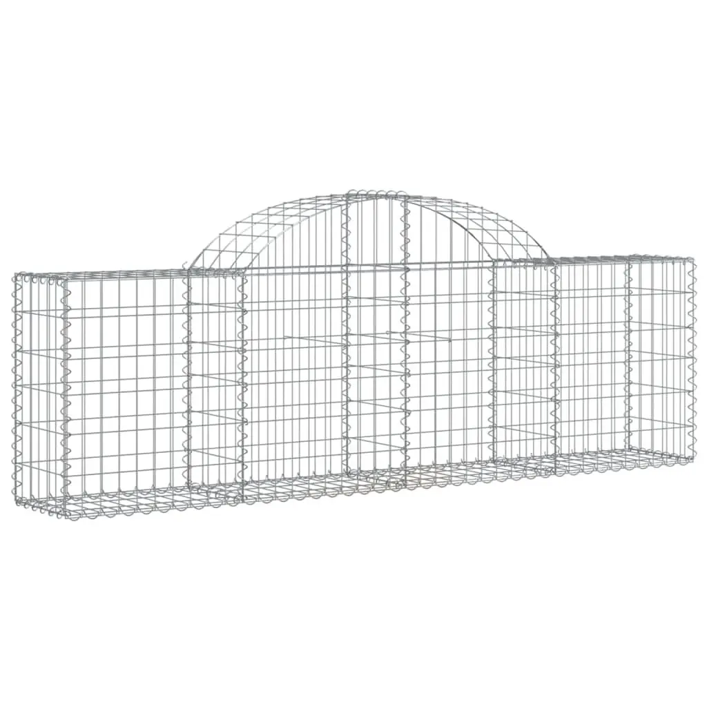 Gabion Baskets Decorative Garden Barrier 200x30x60cm Silver 4 Piece