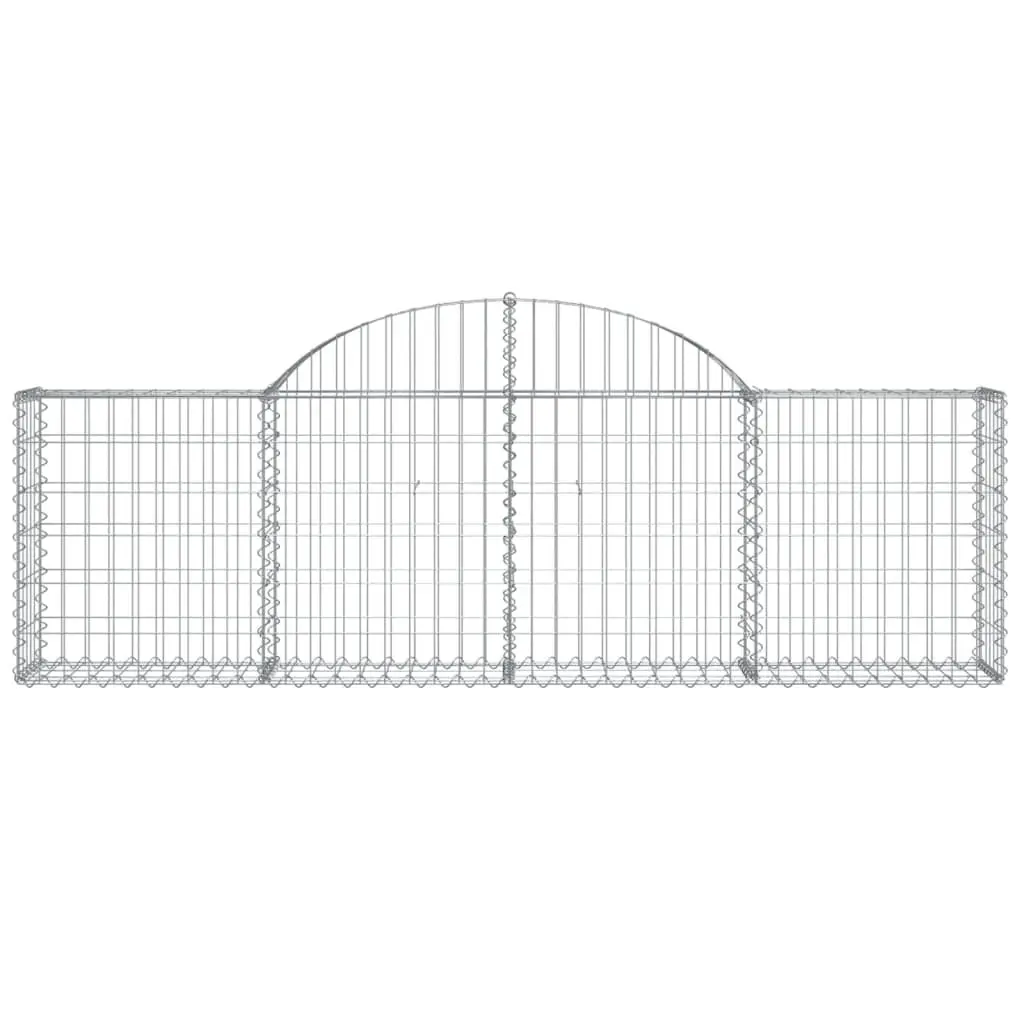 Gabion Baskets Decorative Garden Barrier 200x30x60cm Silver 4 Piece