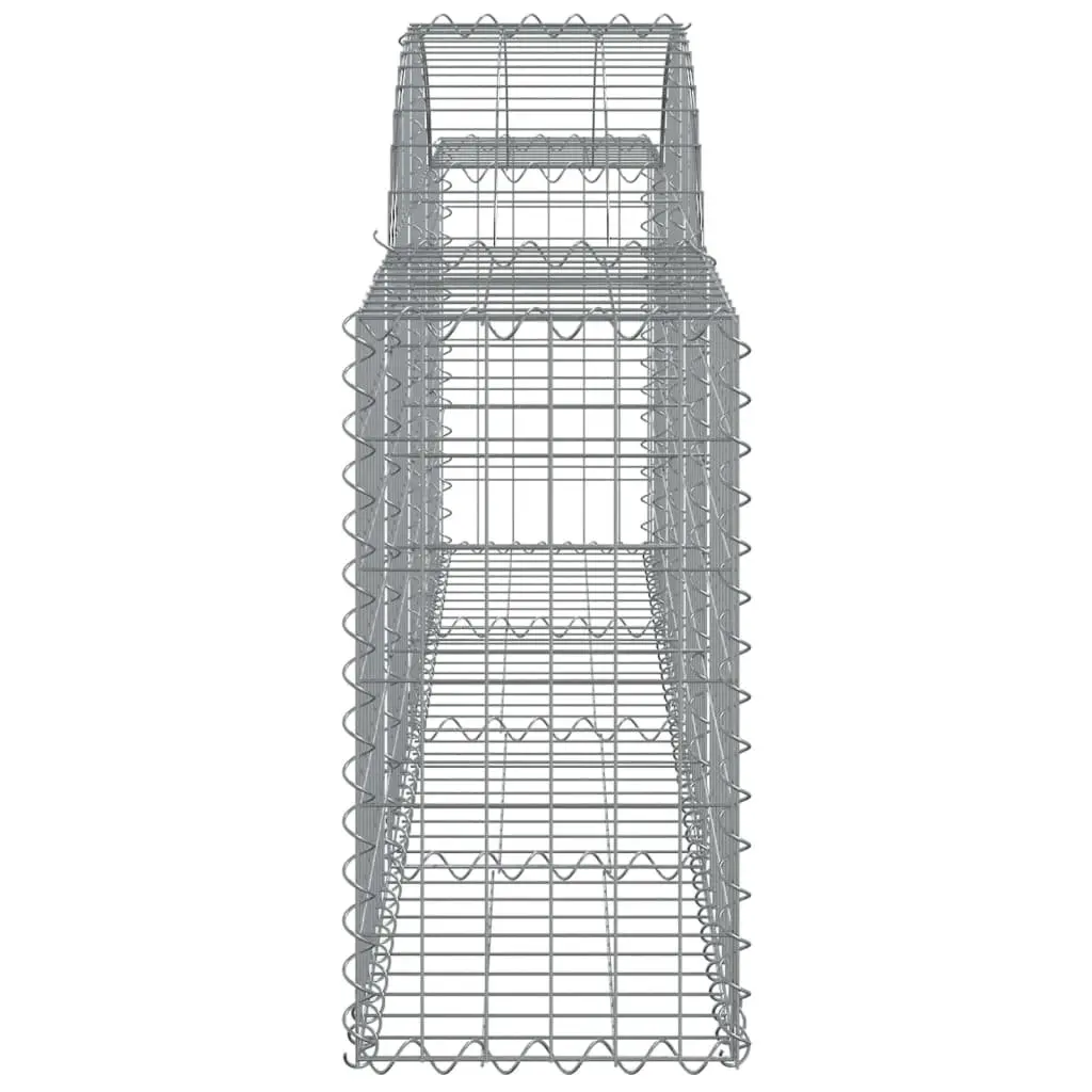 Gabion Baskets Decorative Garden Barrier 200x30x60cm Silver 4 Piece