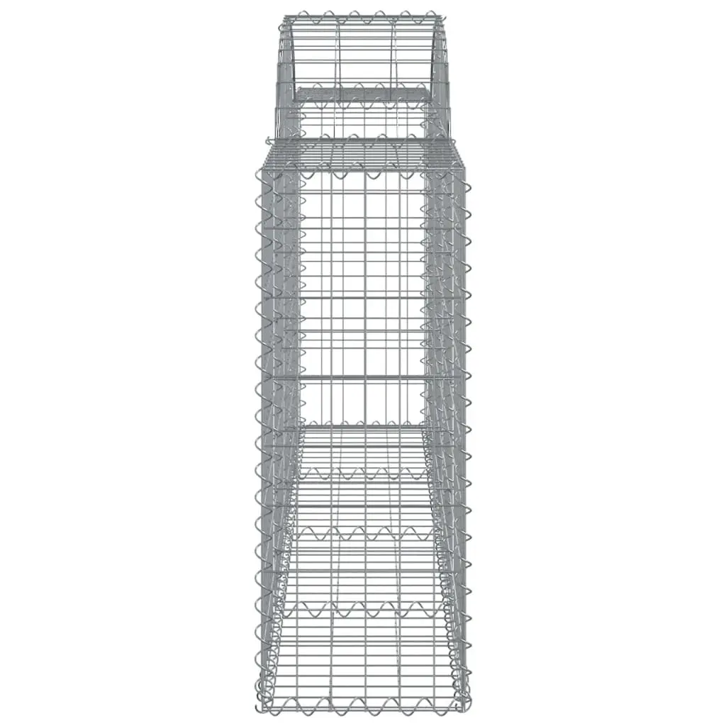 Arched Gabion Baskets Garden Barrier Retaining Wall 200 x 30 x 80/100 cm Silver 2 Piece