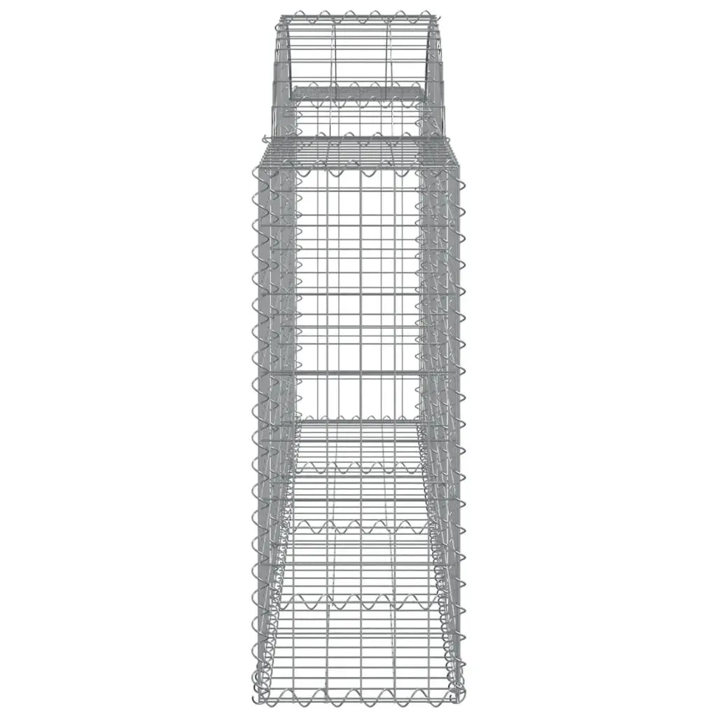 Gabion Baskets Arched Garden Barrier 200 x 30 x 80/100 cm Silver 4 Piece