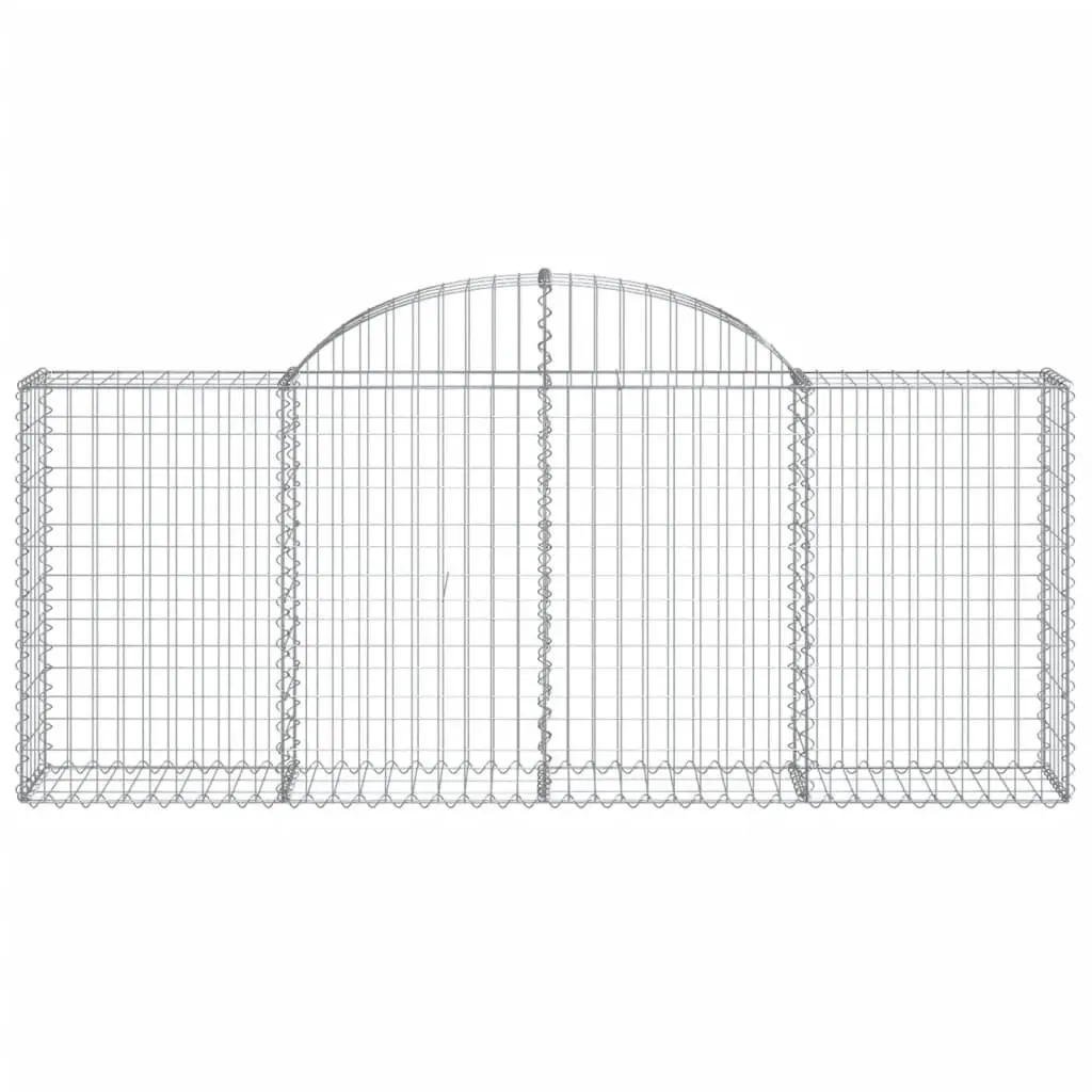 Gabion Baskets Arched Garden Barrier 200 x 30 x 80 100 cm Silver 5 Piece