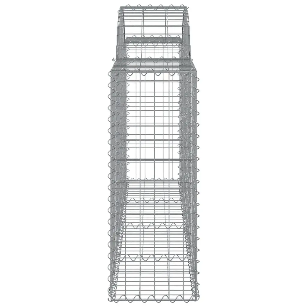 Gabion Baskets Arched Garden Barrier 200 x 30 x 80 100 cm Silver 5 Piece