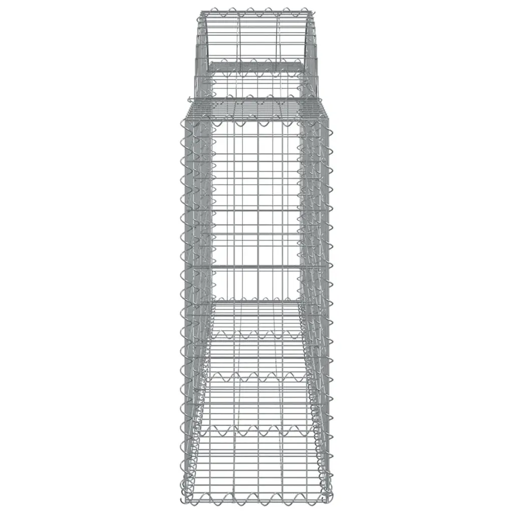 Gabion Baskets Arched Garden Barrier Retaining Wall 200x30x80/100 cm Silver 6 Piece