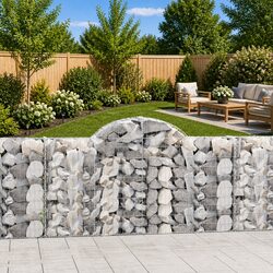 Arched Gabion Baskets 2pc Garden Barrier Retaining Wall Outdoor Decorative Cage