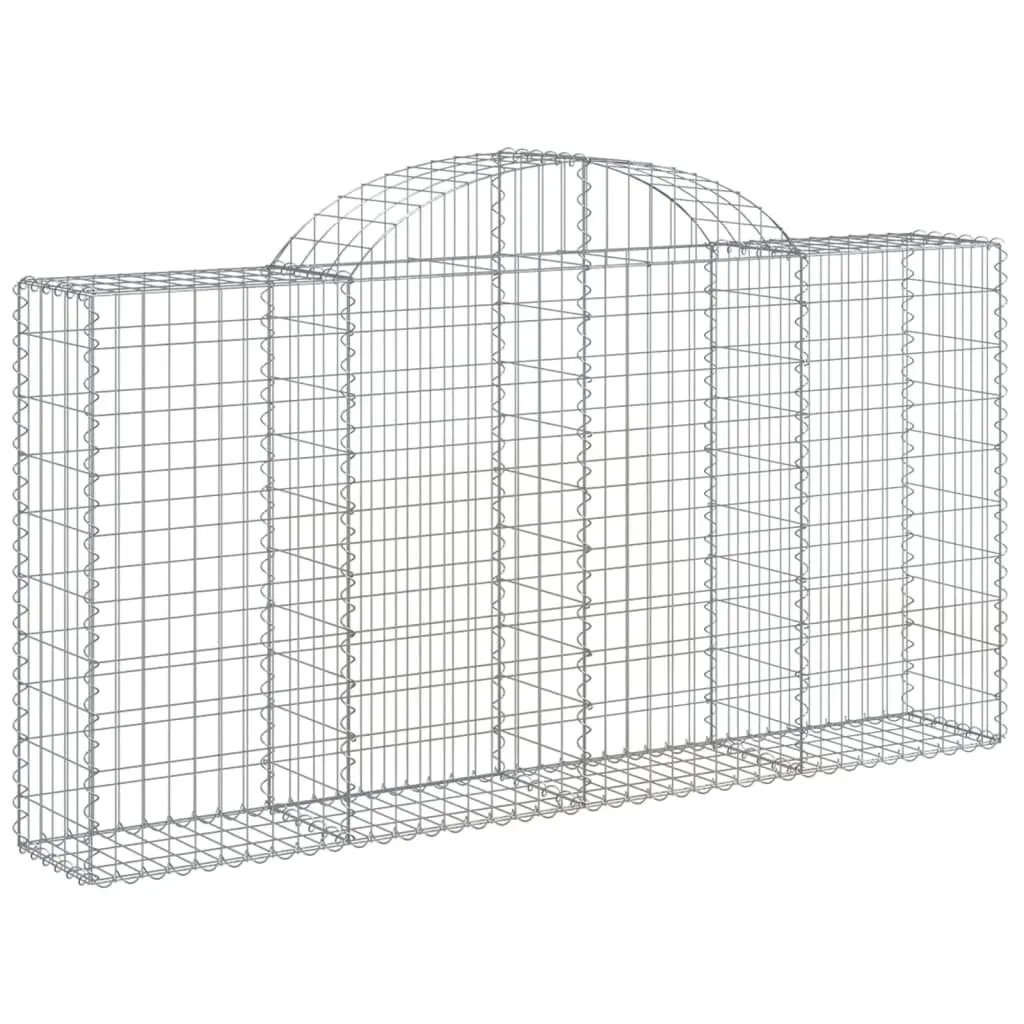 Arched Gabion Baskets Garden Barrier Retaining Wall 200x30x100120cm Silver 2 Piece