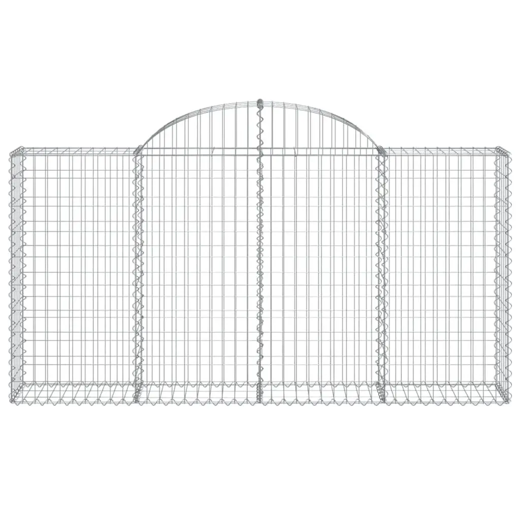 Arched Gabion Baskets Garden Barrier Retaining Wall 200x30x100120cm Silver 2 Piece