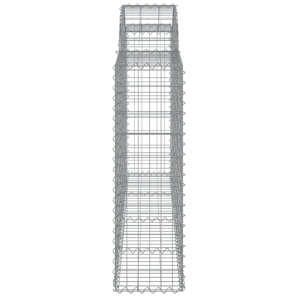 Arched Gabion Baskets Garden Barrier 200 x 30 x 100120 cm Silver 4 Piece