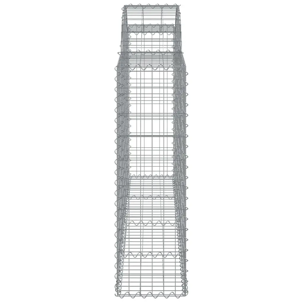 Arched Gabion Baskets Garden Barrier 200 x 30 x 100 120 cm Silver 9 Piece