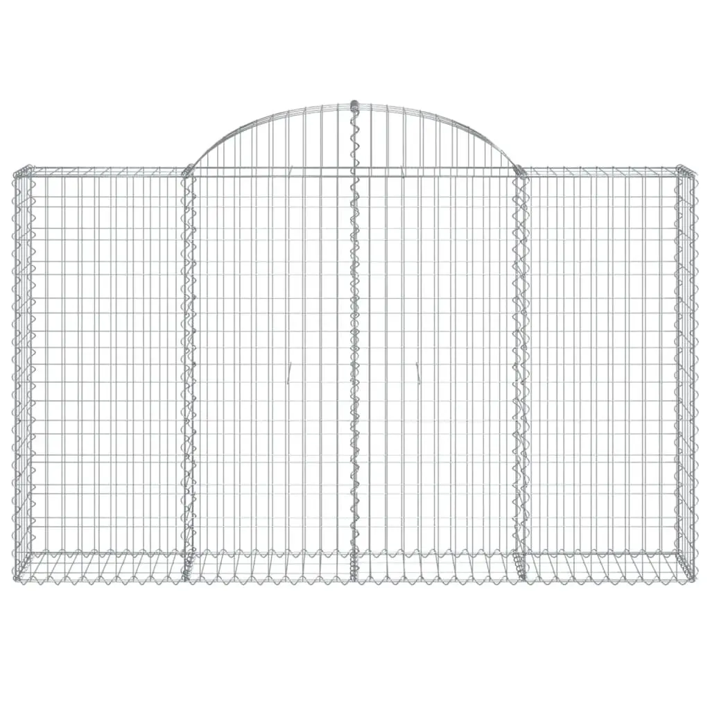 Gabion Baskets Garden Barriers 200 x 30 x 120140 cm Silver 2 Pieces