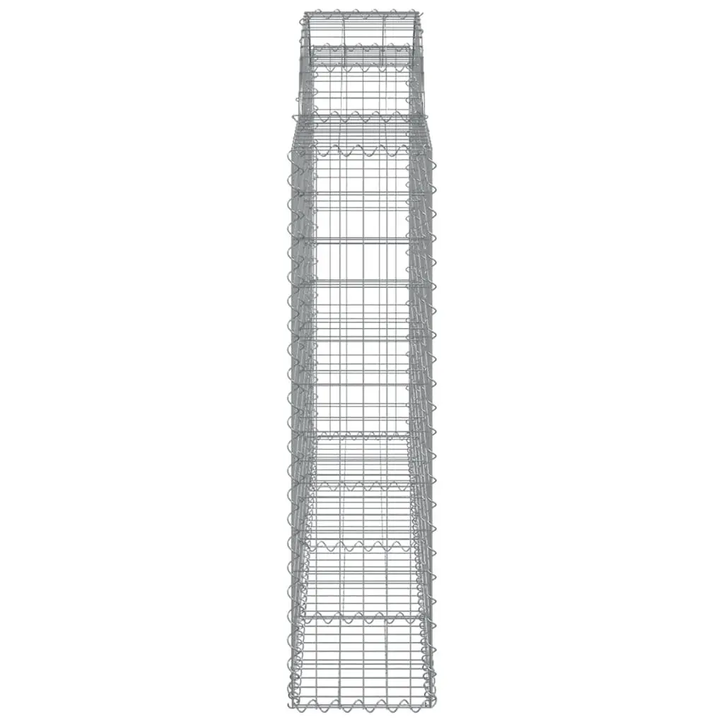 Gabion Baskets Garden Barriers 200 x 30 x 120140 cm Silver 2 Pieces
