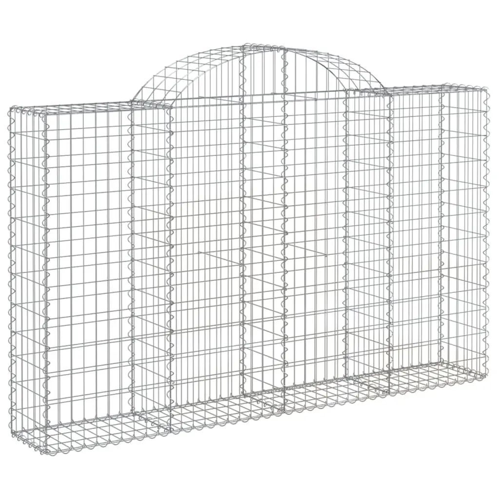 Arched Gabion Baskets Garden Barrier 3 Piece Decorative Retaining Wall Silver