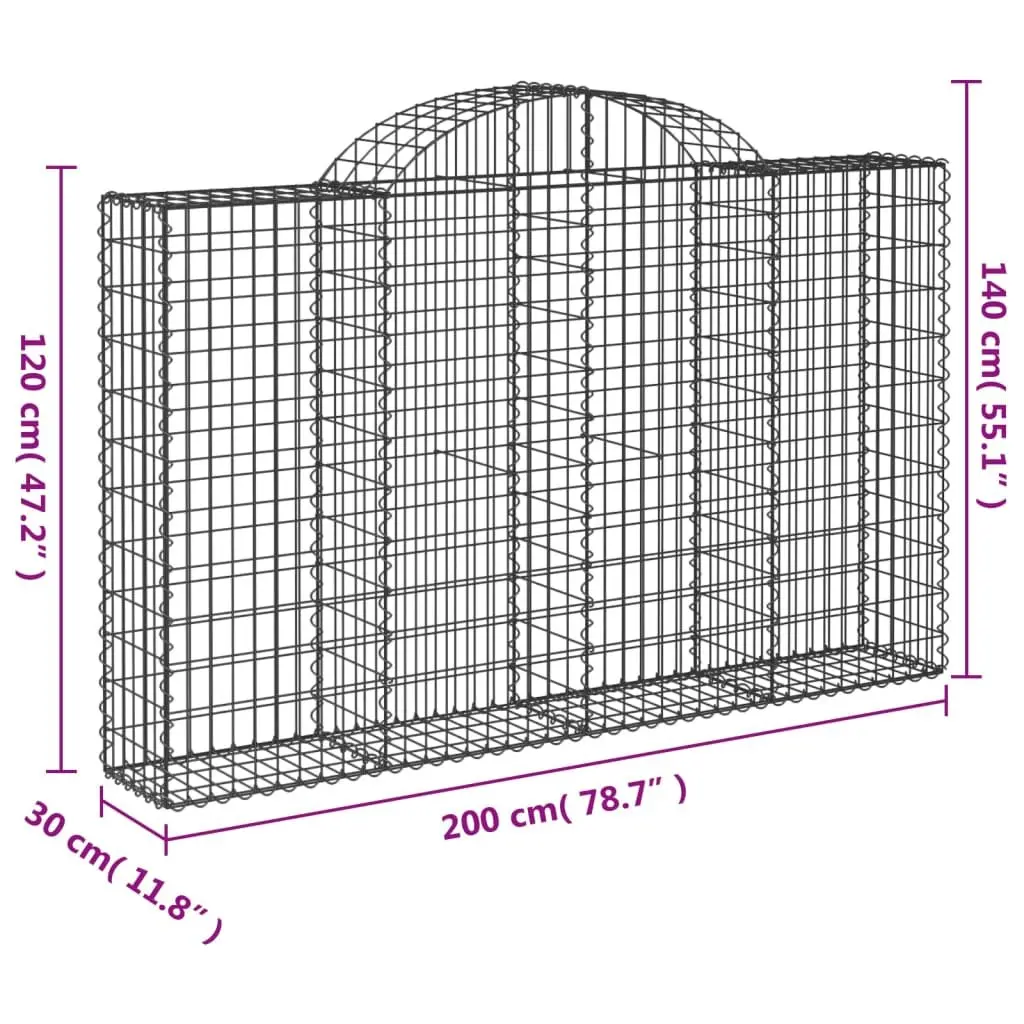 Arched Gabion Baskets Garden Barrier 3 Piece Decorative Retaining Wall Silver